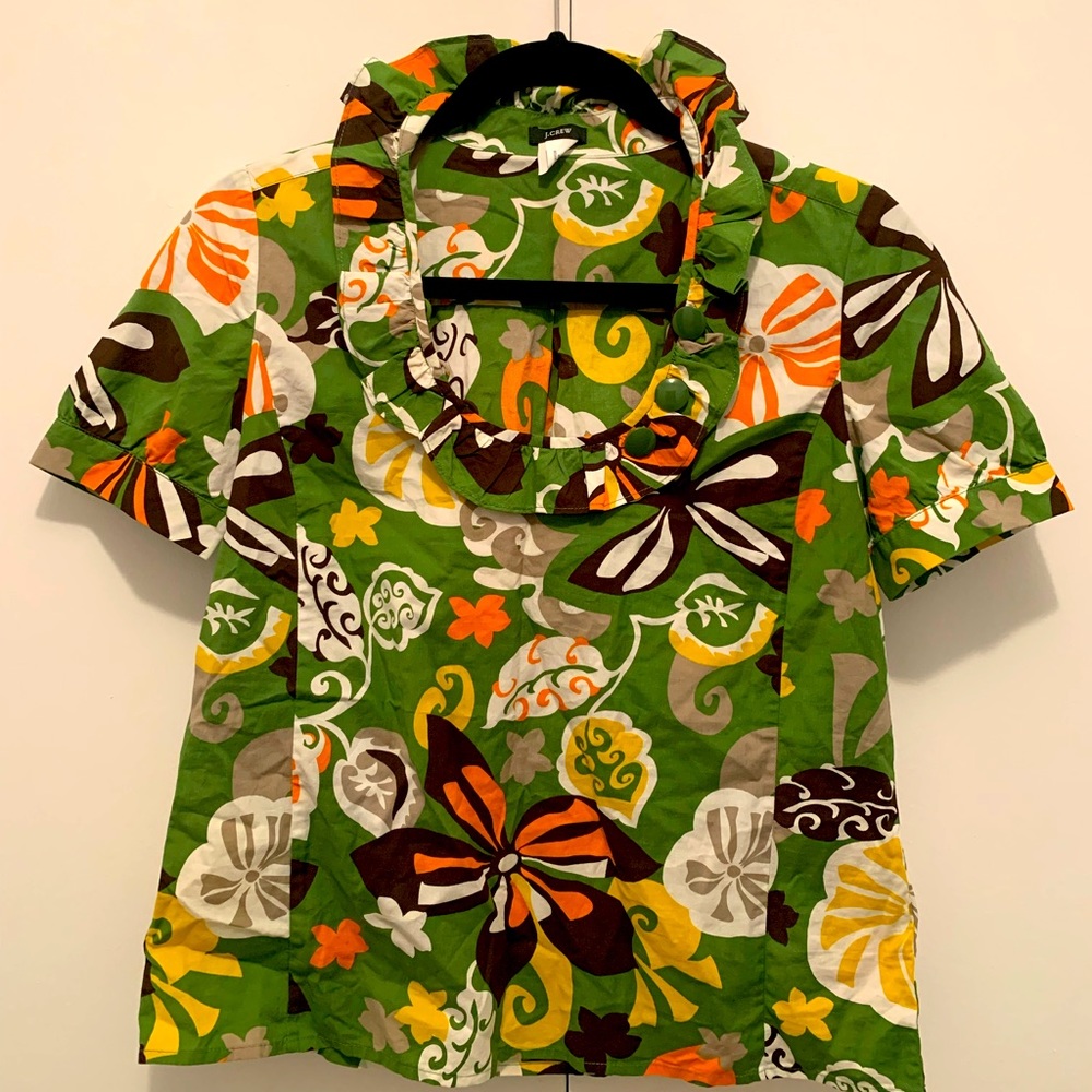 EUC! J crew floral top